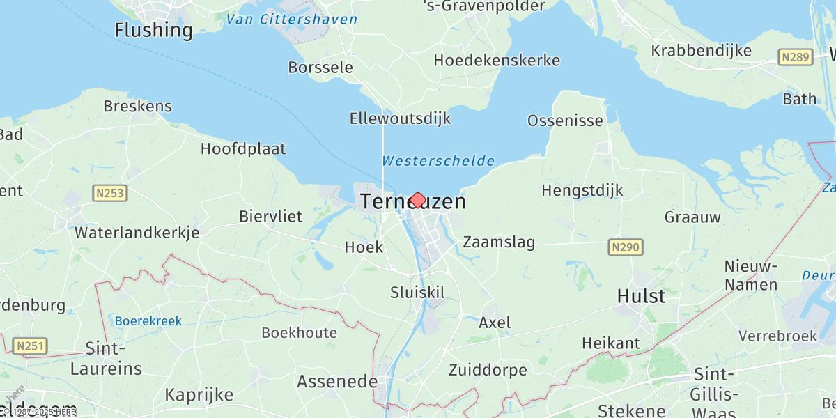 Map of Terneuzen