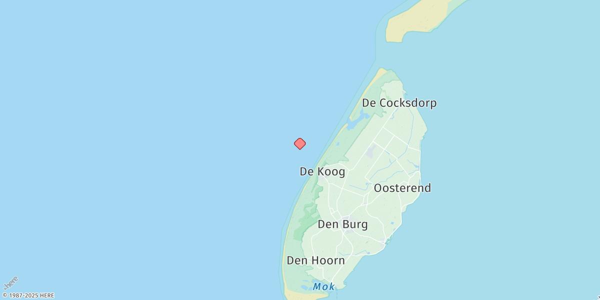 Map of Texel Noordzee