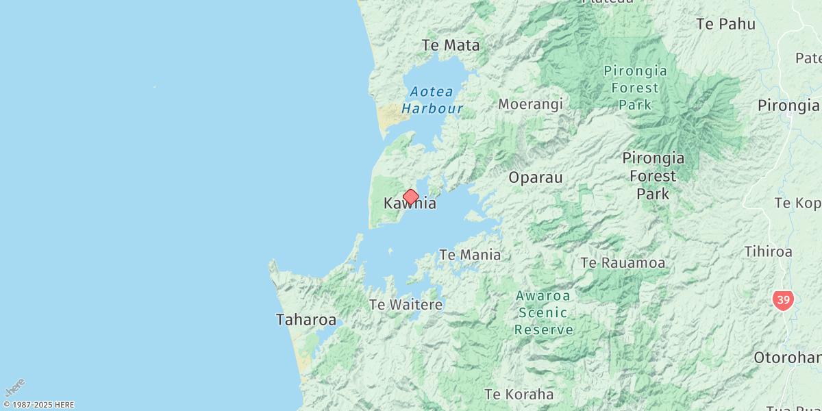 Map of Kawhia