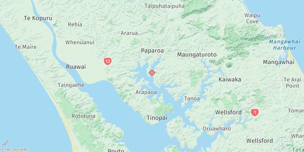 Map of Whakapirau