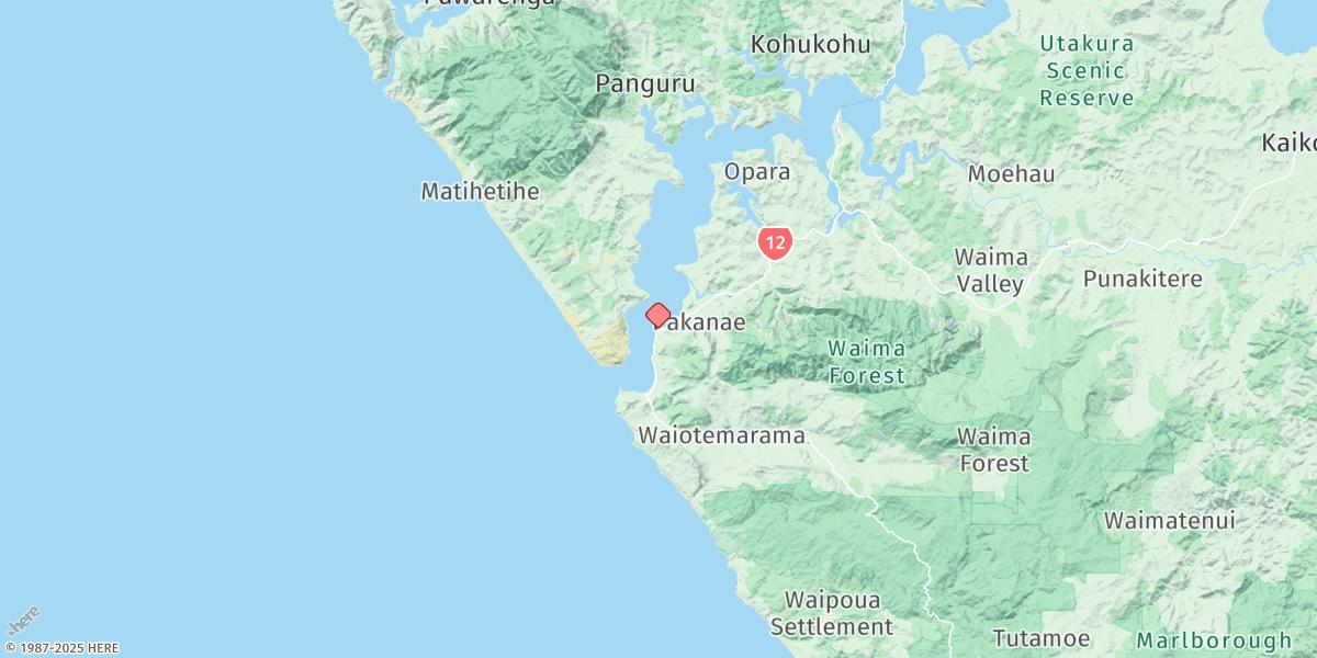 Map of Opononi