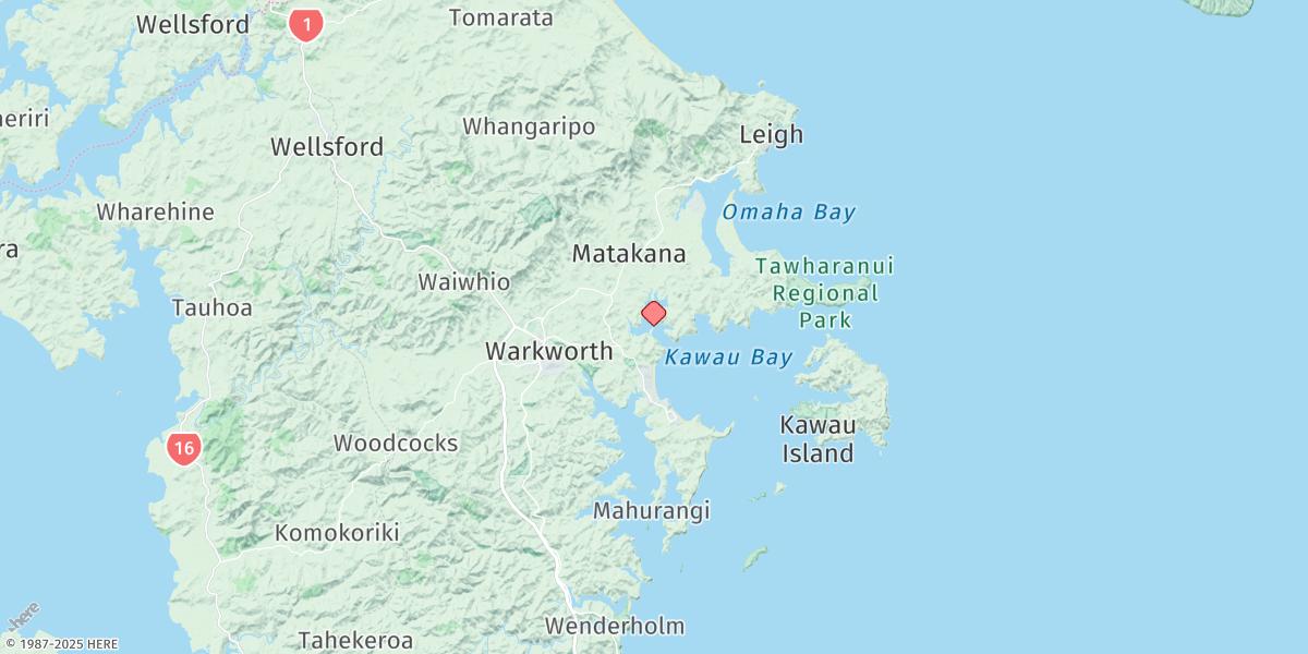 Map of Matakana River - Sandspit