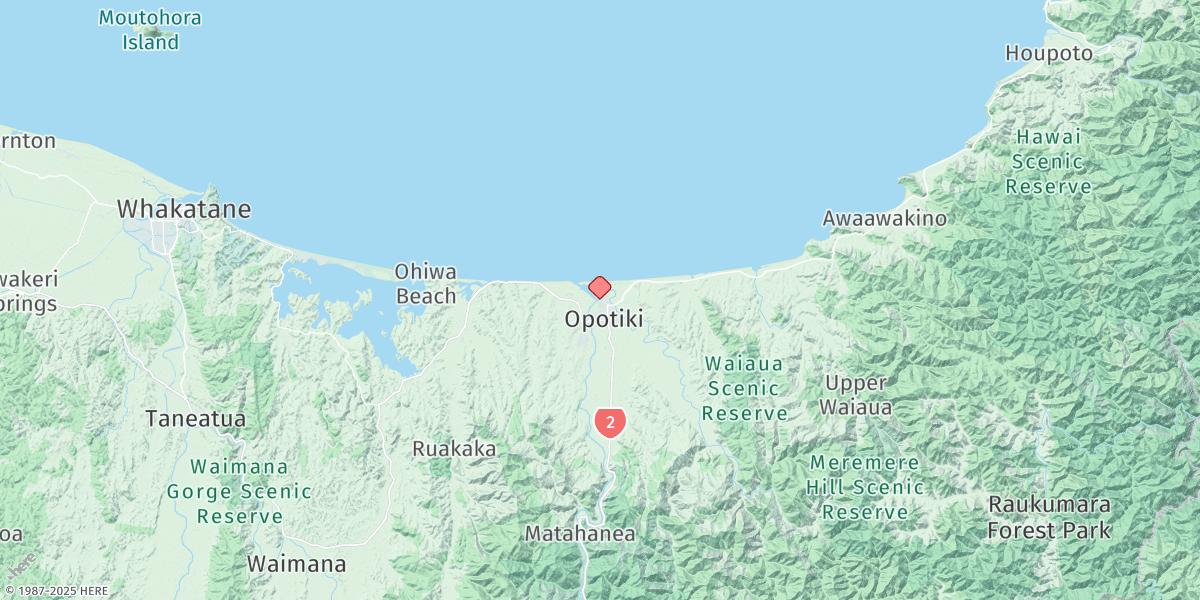 Map of Opotiki Wharf
