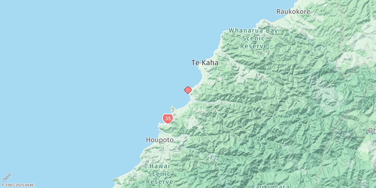 Map of Omaio Bay - Motunui Island