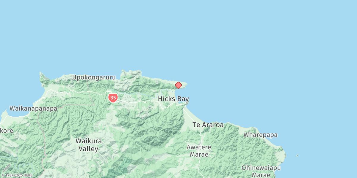 Map of Hicks Bay