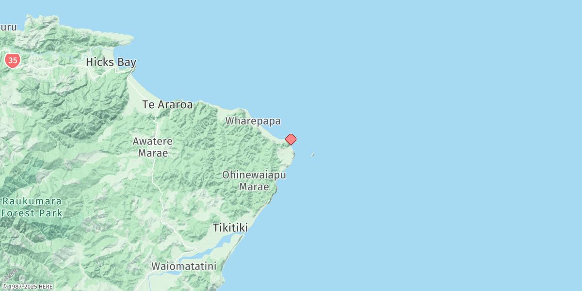 Map of East Cape