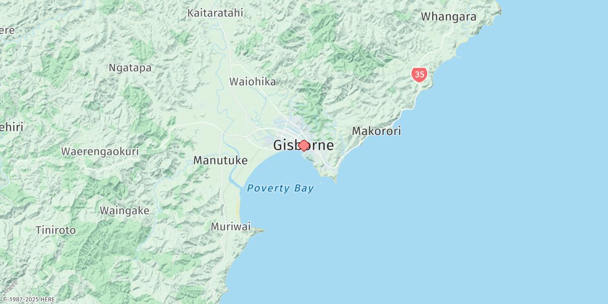 Map of Gisborne