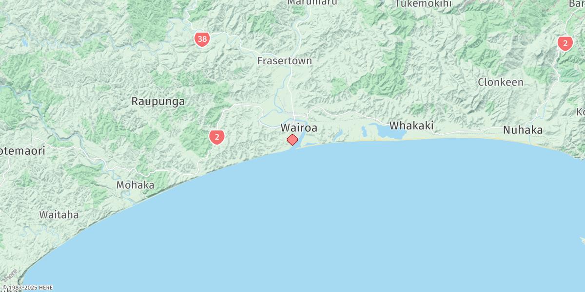 Map of Wairoa River Mouth