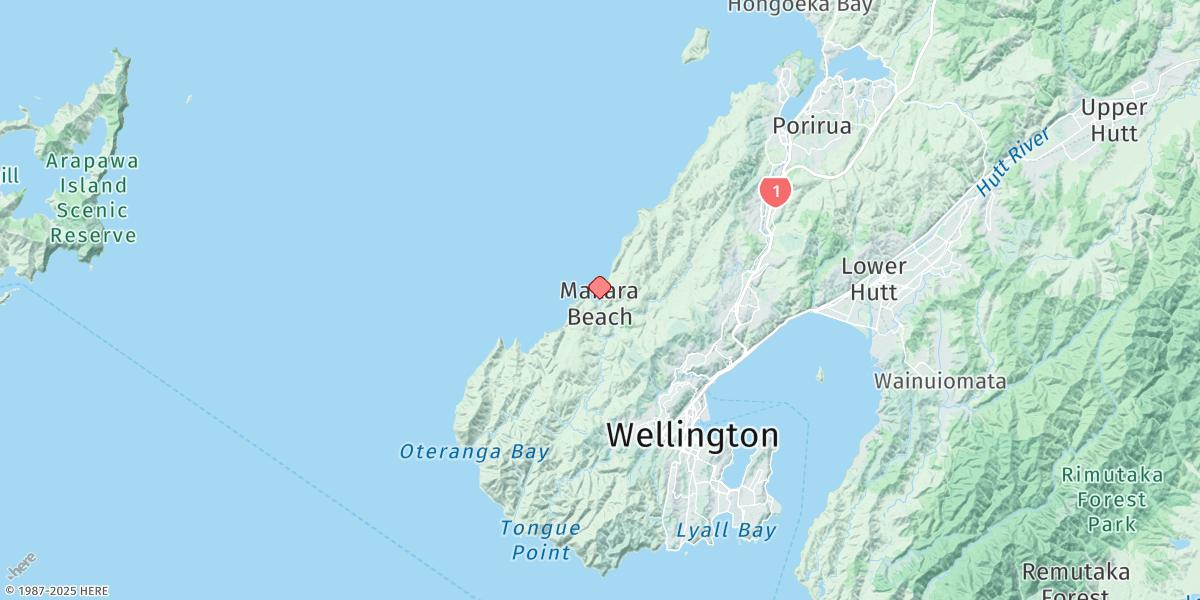 Map of Makara Beach