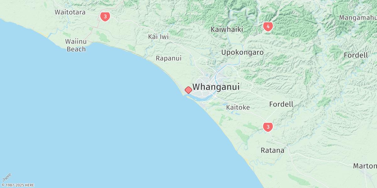 Map of Whanganui River Entrance