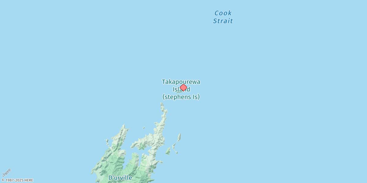 Map of Stephens Island (Takapourewa)
