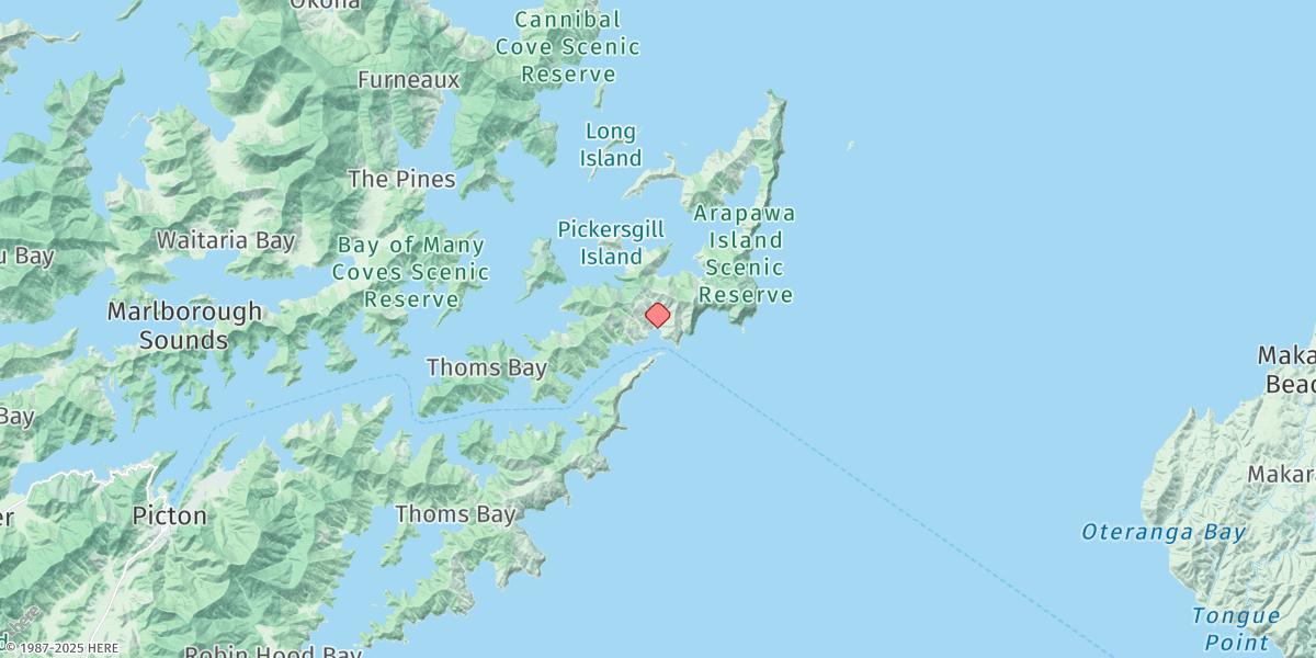 Map of Okukari Bay