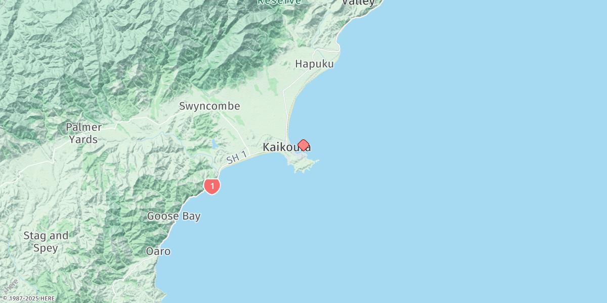 Map of Kaikoura