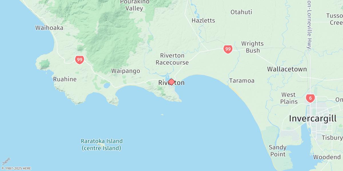 Map of Riverton/aparima