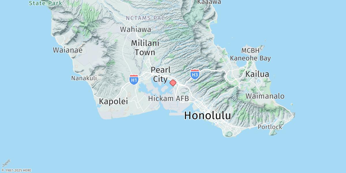 Map of Pearl Harbor, Ford Island Ferry