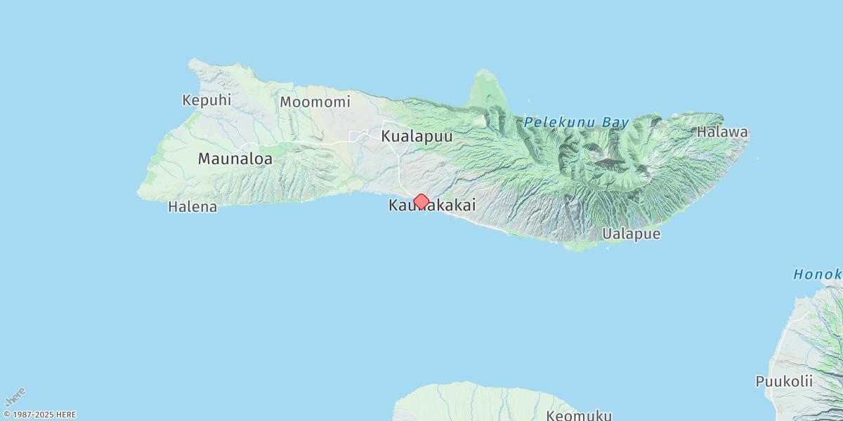 Map of Kaunakakai