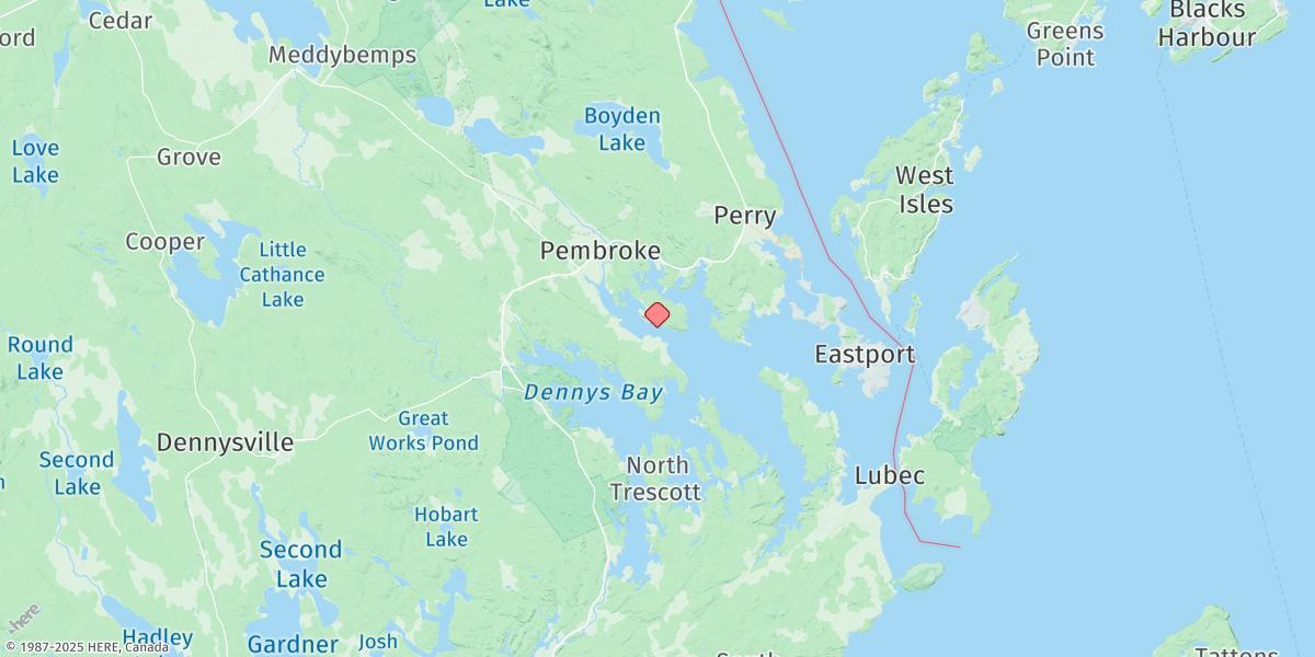 Map of Garnet Point, Pennamquan River