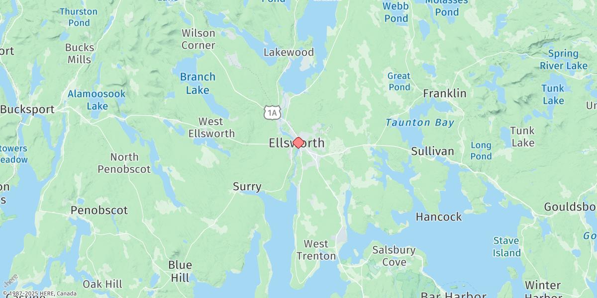 Map of Ellsworth, Union River