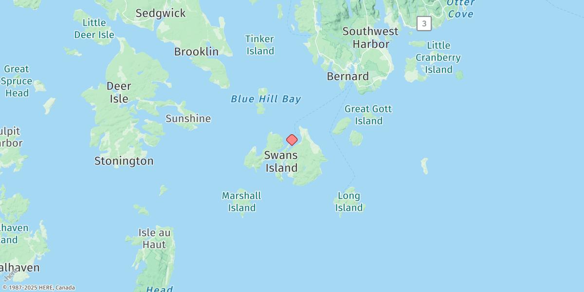 Map of Mackerel Cove, Swans Island