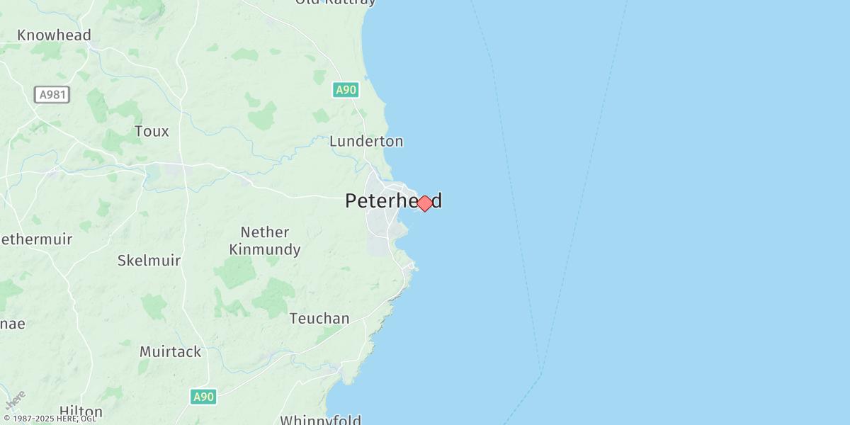 Map of Peterhead