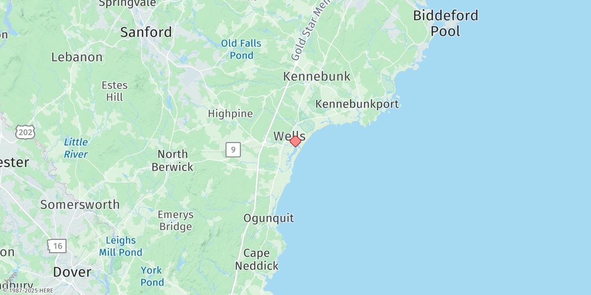 Map of Wells, Webhannet River