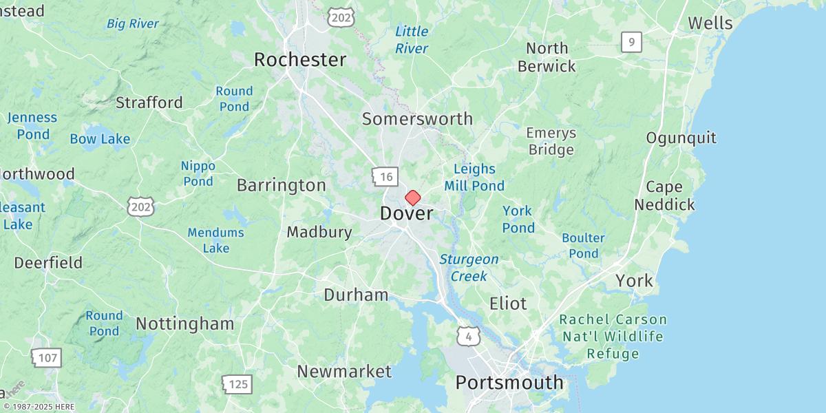 Map of Dover, Cocheco River
