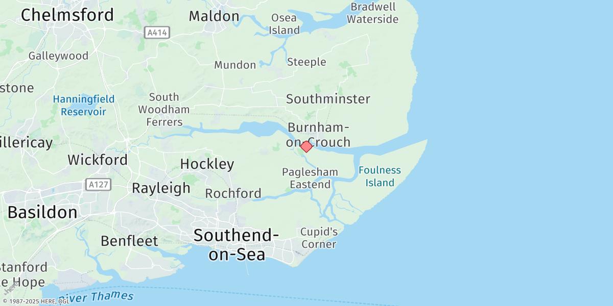 Map of Burnham-on-crouch