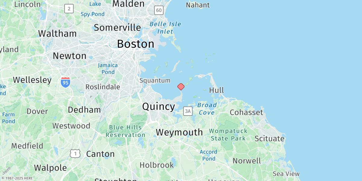 Map of Nut Island, Quincy Bay