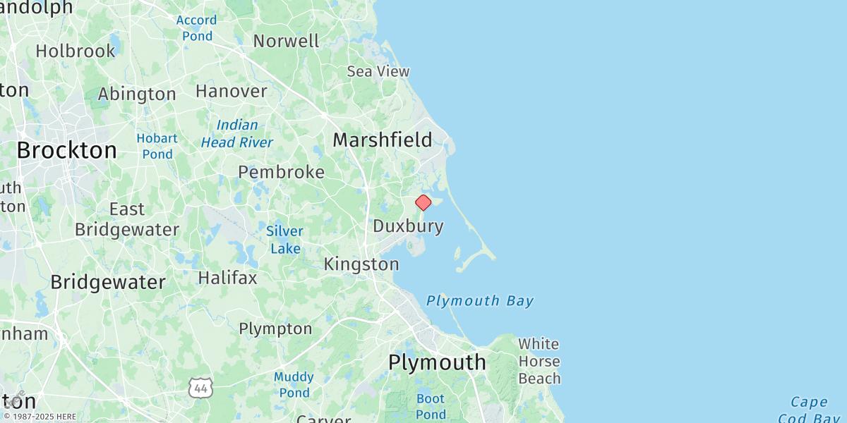 Map of Duxbury, Duxbury Harbor