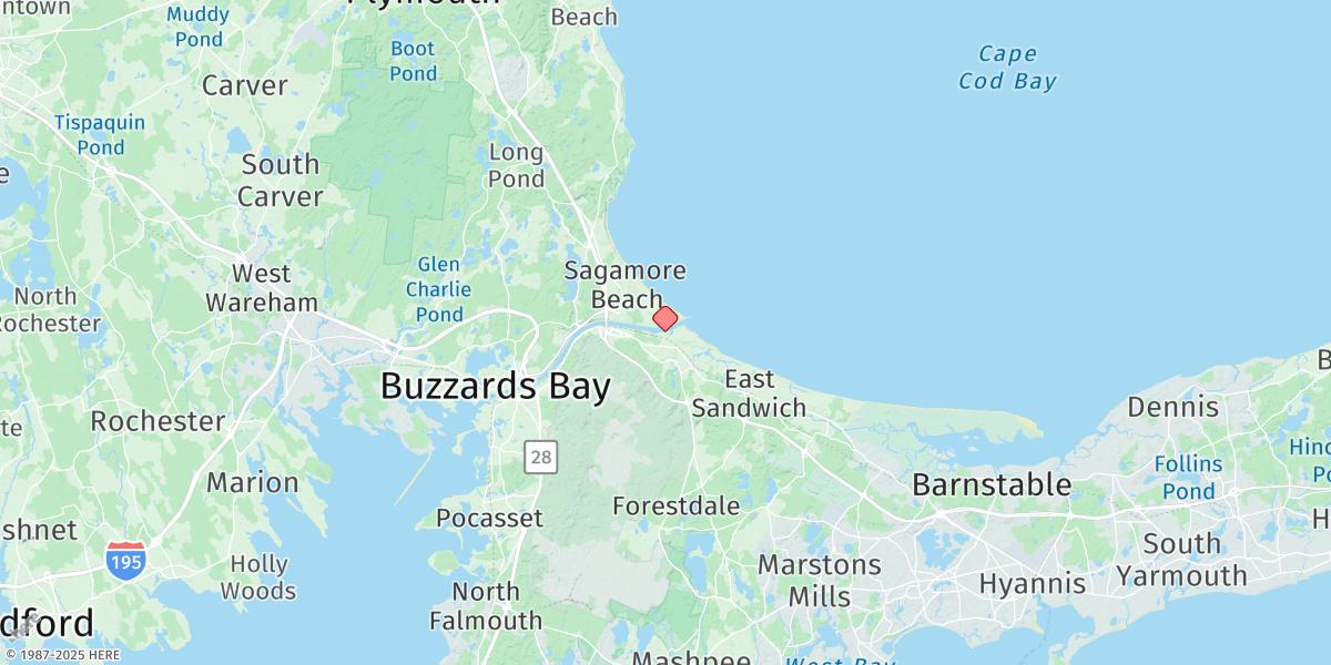 Map of Sandwich Marina, Cape Cod Canal, East Entrance