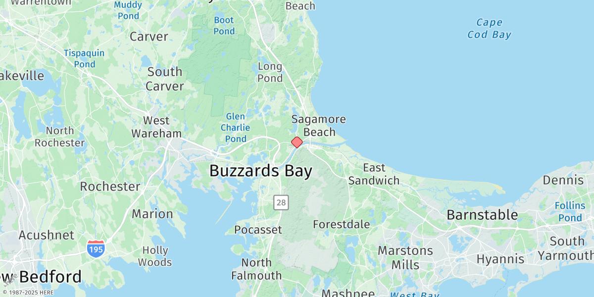 Map of Cape Cod Canal, Bournedale
