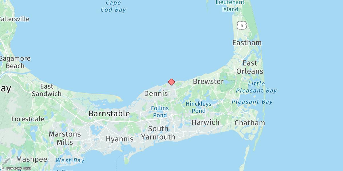 Map of Sesuit Harbor, East Dennis