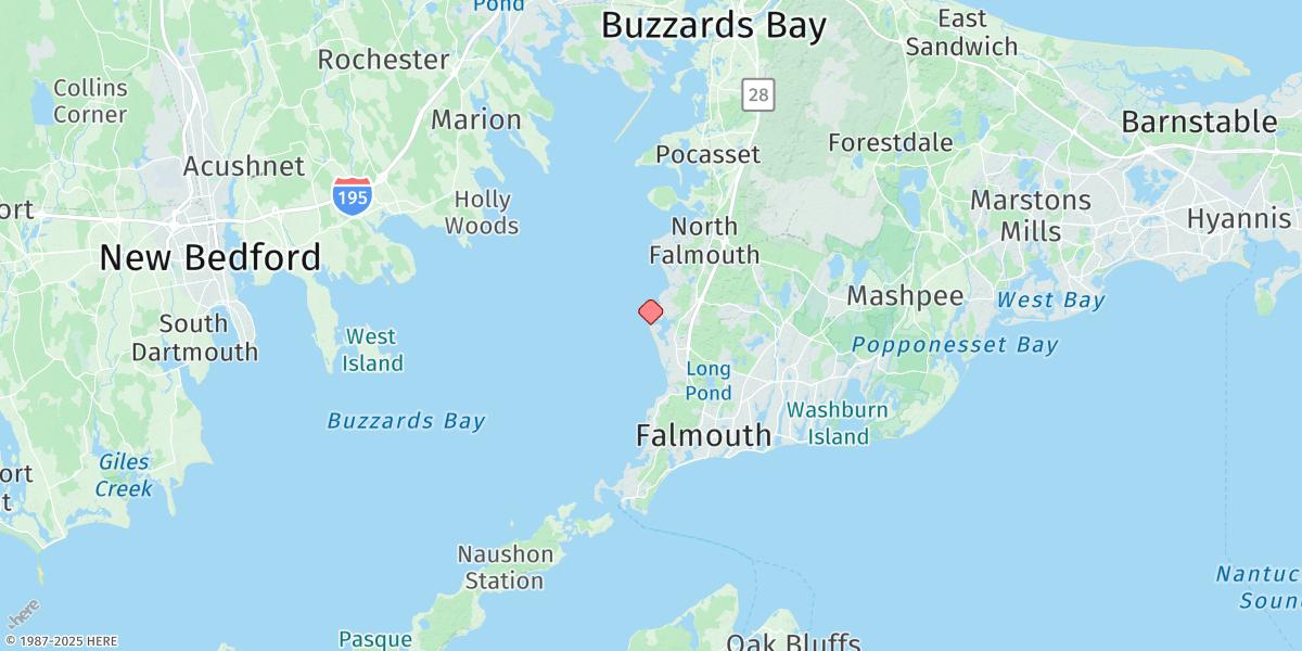 Map of Chappaquoit Point, West Falmouth Harbor