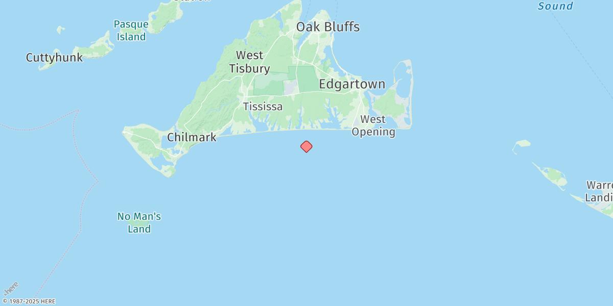 Map of Martha's Vineyard Gps Buoy