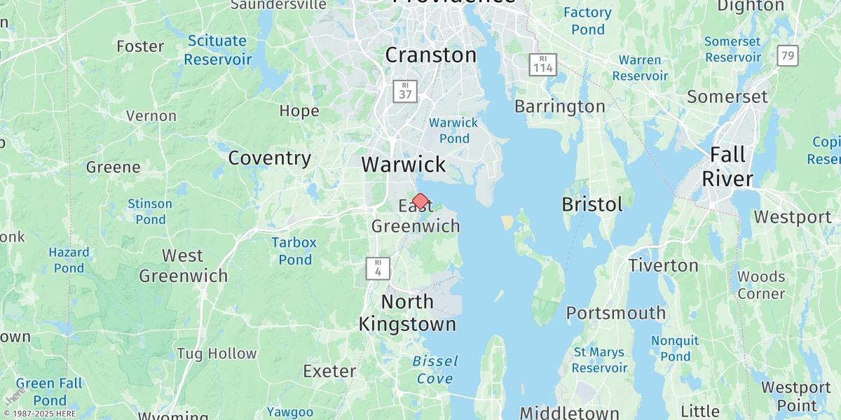 Map of East Greenwich