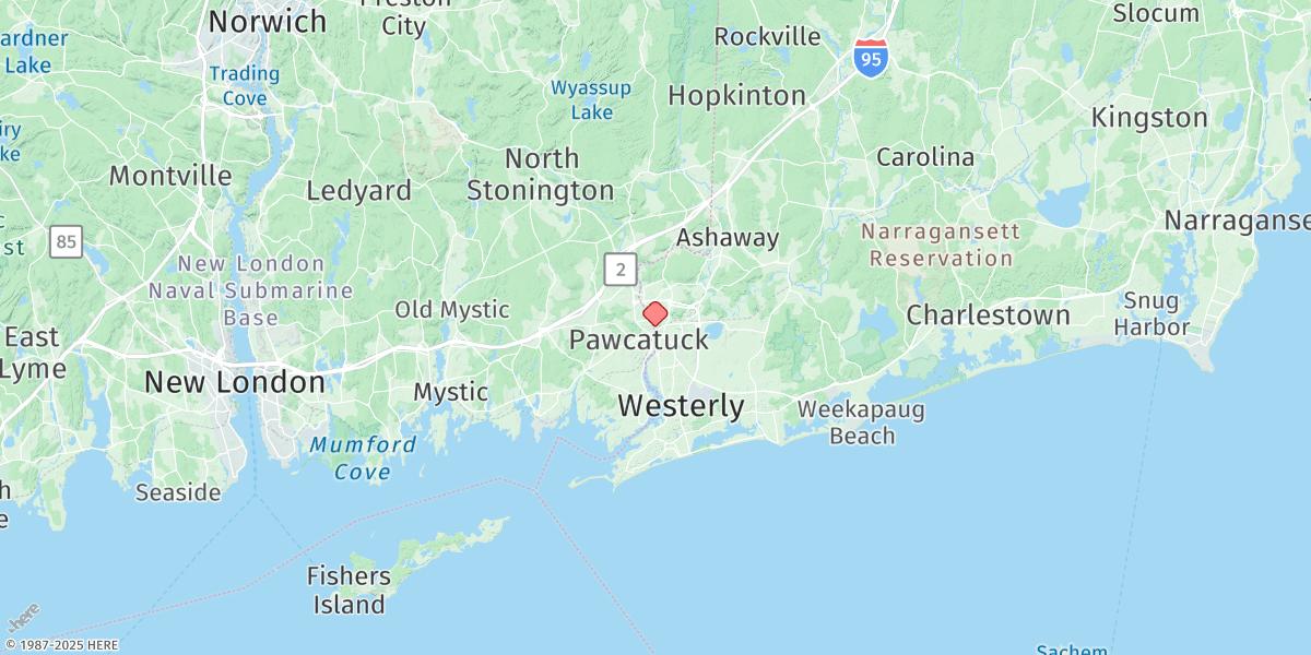 Map of Westerly, Pawcatuck River