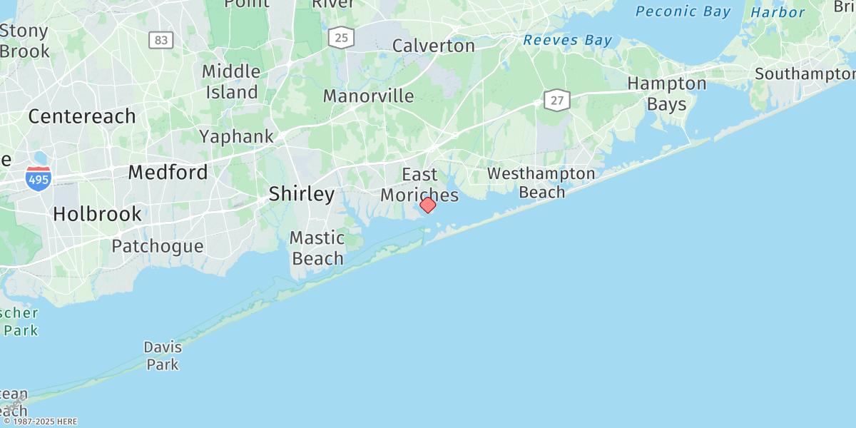 Map of Moriches Coast Guard Station