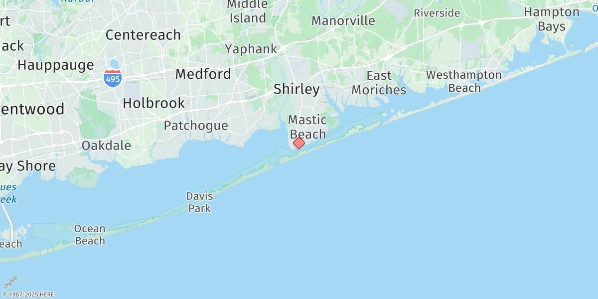 Map of Smith Point Bridge, Narrow Bay