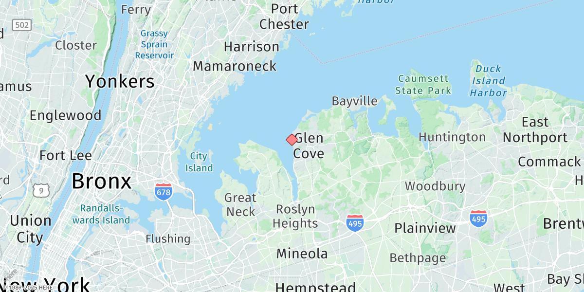 Map of Glen Cove, Hempstead Harbor