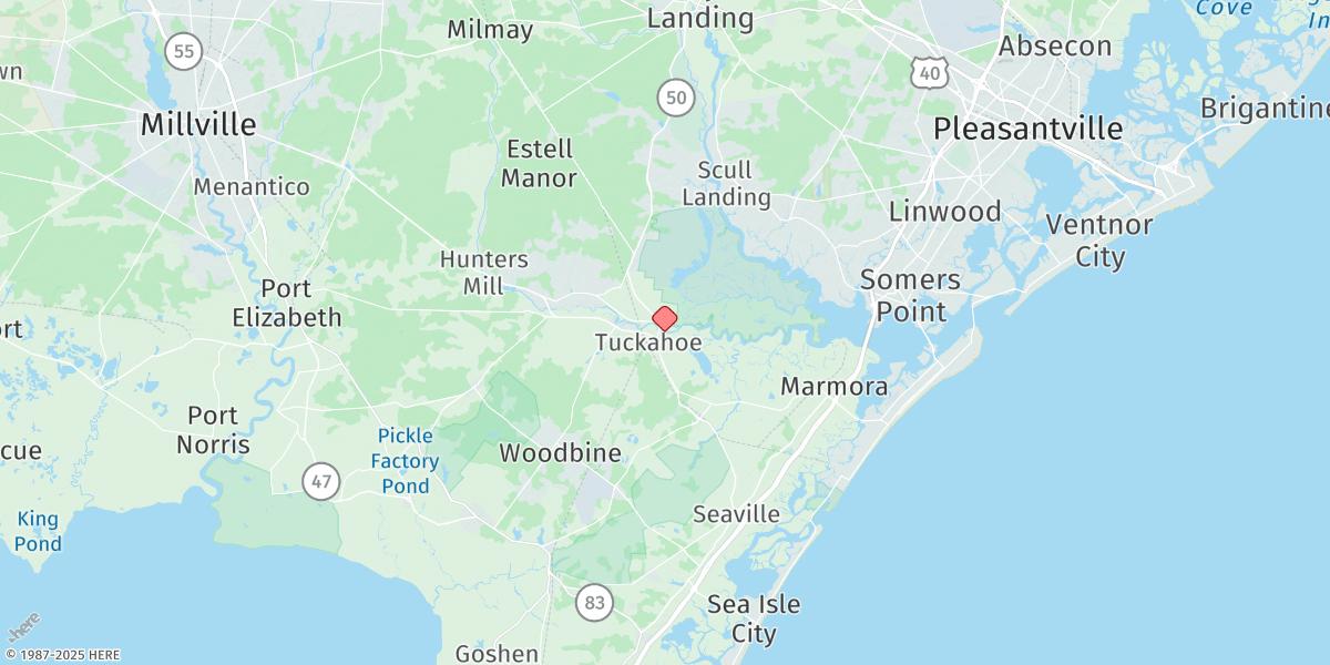 Map of Tuckahoe, Tuckahoe River