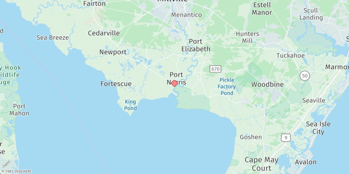 Map of Bivalve, Maurice River