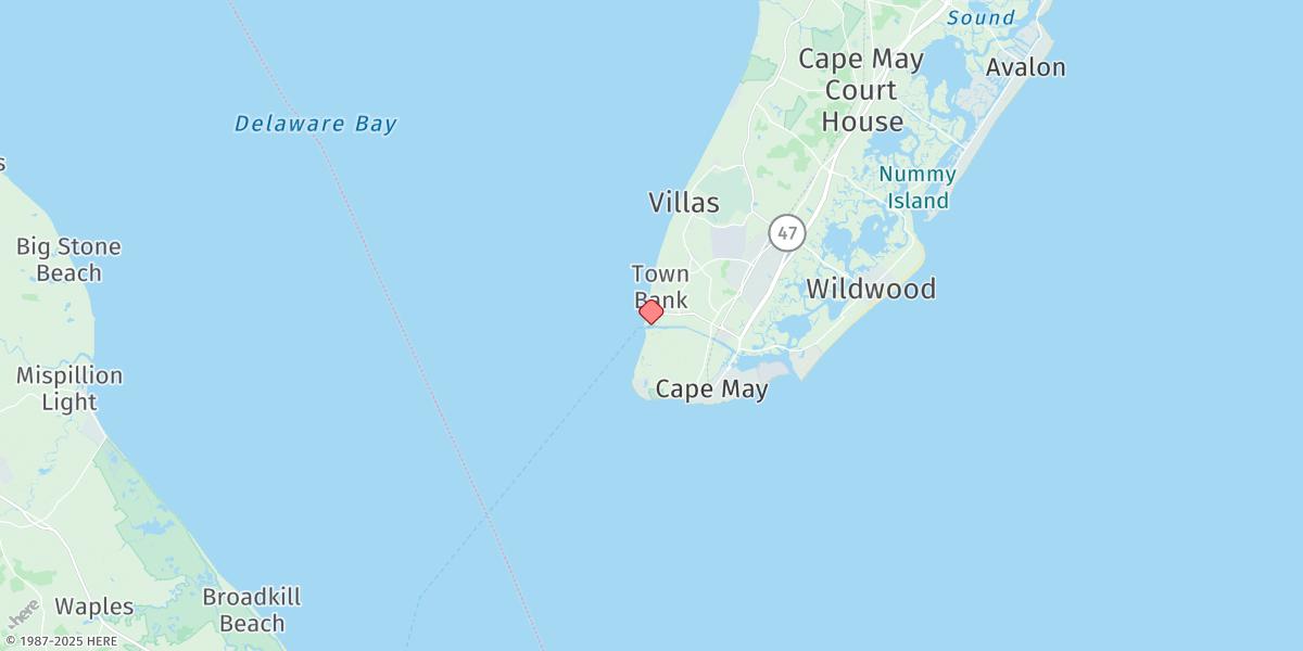 Map of Cape May, Ferry Terminal