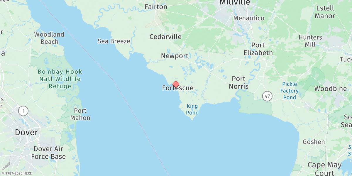 Map of Fortescue Creek