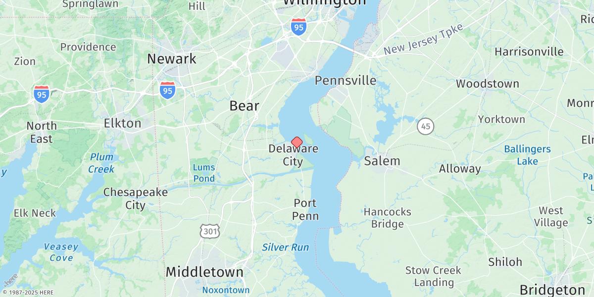Map of Delaware City