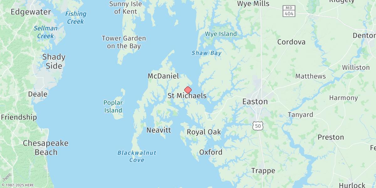 Map of St. Michaels, Miles River