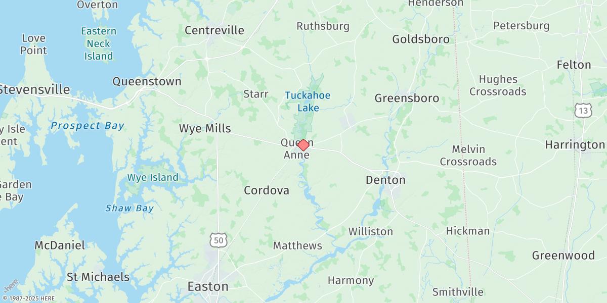 Map of Hillsboro, Tuckahoe Creek