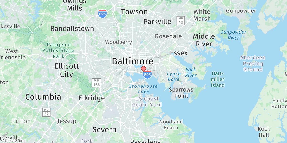 Map of Baltimore, Fort Mchenry