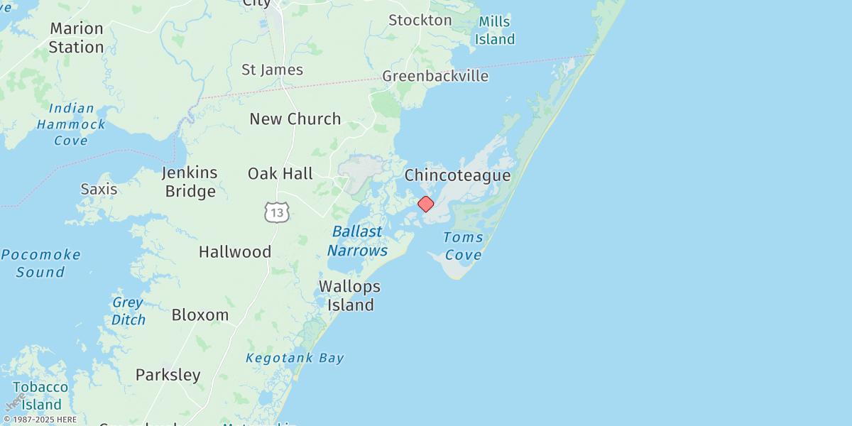 Map of Chincoteague Channel (South End)