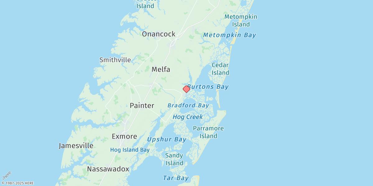 Map of Wachapreague, Wachapreague Channel