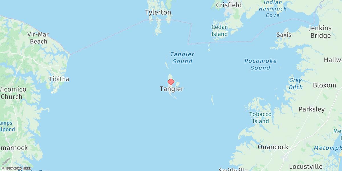 Map of Tangier Island